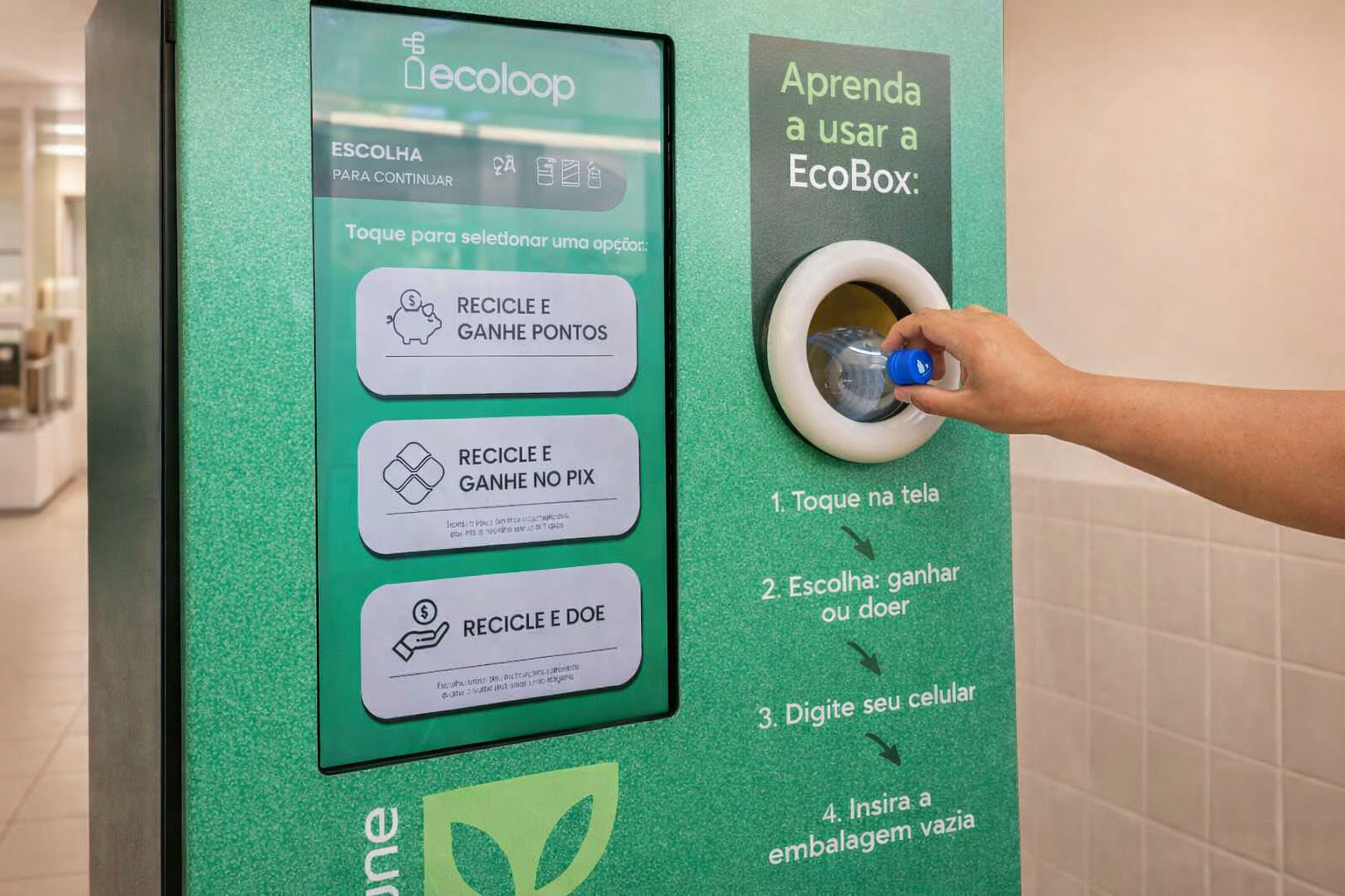 Cidade brasileira instala máquinas que transformam recicláveis em dinheiro