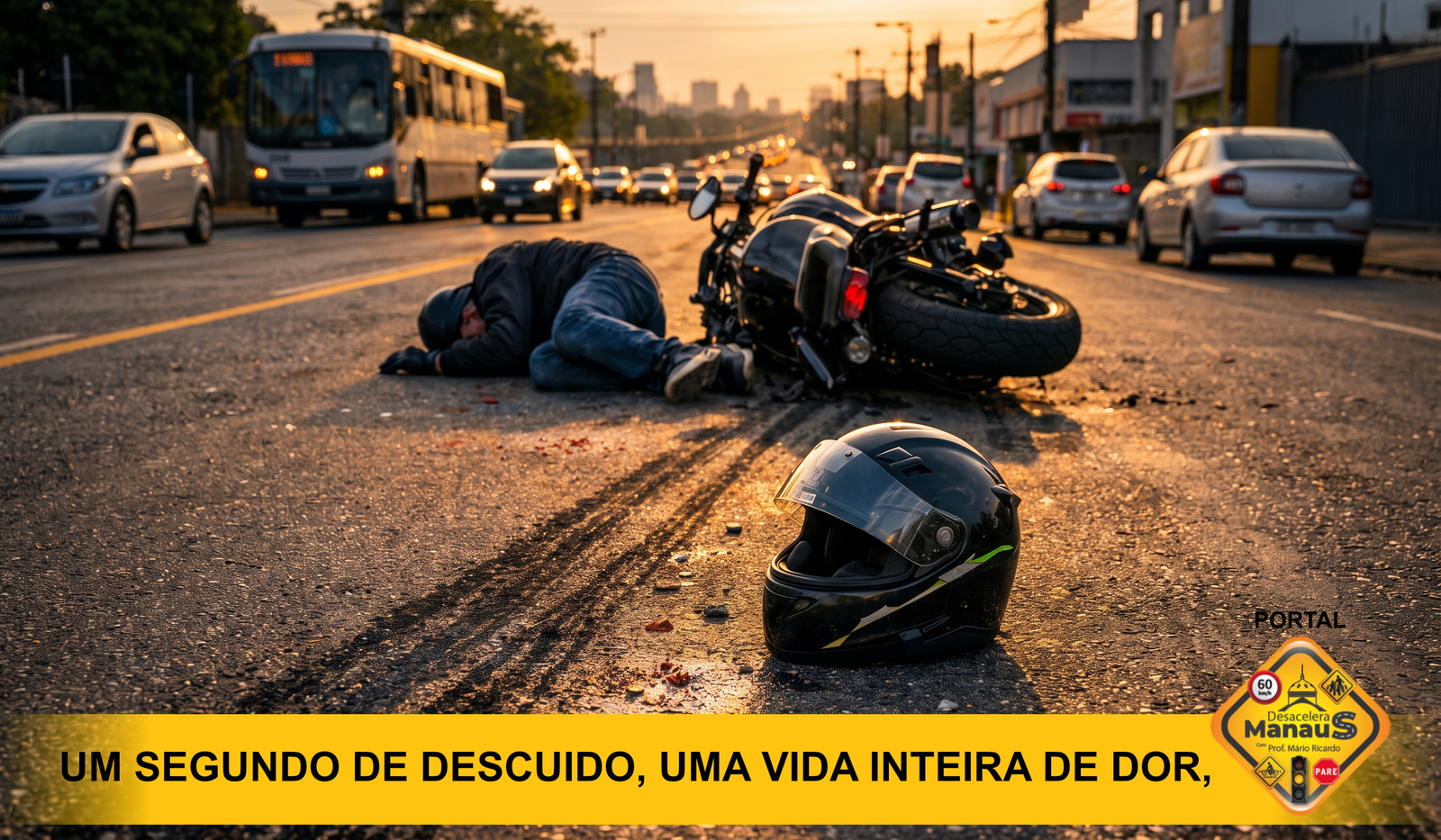 Quedas de moto são extremamente perigosas